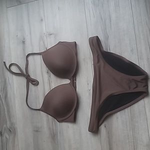 Victoria's Secret Vintage Brown Bikini 👙Top 34C Bottoms Size Small